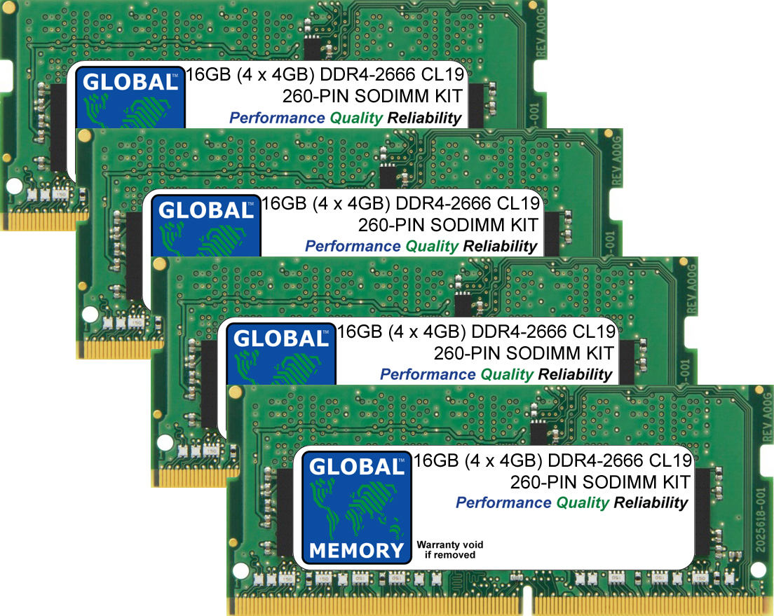 16GB (4 x 4GB) DDR4 2666MHz PC4-21300 260-PIN SODIMM MEMORY RAM KIT FOR DELL LAPTOPS/NOTEBOOKS 16GB (4 x 4GB) DDR4 2666MHz PC4-21300 260-PIN SODIMM MEMORY RAM KIT FOR DELL LAPTOPS/NOTEBOOKS